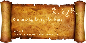 Keresztyén Ákos névjegykártya